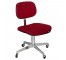 OFFICE CHAIR-A/L Red Wool Fabric Seat & Back/Chrome Base W/Wheels