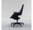 OFFICE CHAIR-Mid Century Modern Black Leather Swivel