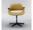 CHAIR-Swivel/Mustard Vinyl/Wood Accents