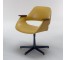 CHAIR-Swivel/Mustard Vinyl/Wood Accents