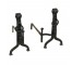 ANDIRONS-Black Rought Iron W/Rings
