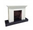 FIREPLACE-MANTEL-White Wood |Detailed Molding |Brick Interior