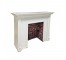 FIREPLACE-MANTEL-White Wood |Detailed Molding |Brick Interior