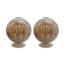 CANDLEHOLDER-GLASS GLOBES-SILV