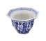 PLANTER-Blue & White Asian Scalloped Edge