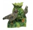 PLANTER-(2) Crested Pigeon w/Green Planter Vase