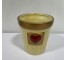 PLANTER-Yellow W/Gold Rim & Red Heart