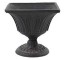 PLANTER-SQ-BLK-IRON-FOOTED BAS