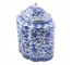 JAR- W/Lid-Blue & White Oriental Floral Design