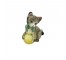 FIGURINE-China- Tan Kitten W/Green Bow & Yellow Ball of Yarn