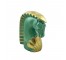 BUST-HORSE Green Art Deco W/Gold Metallic Mane