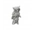 FIGURINE- Ceramic Owl White W/Black Accents