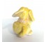 FIGURINE-Small Ceramic Yellow Dog W/Blue Eyes