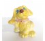 FIGURINE-Small Ceramic Yellow Dog W/Blue Eyes