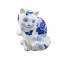 Figurine-Cat Blue/White