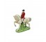 FIGURINE-White Horse W/Jockey in Red Riding Jacket