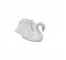 FIGURINE-Matte White Bone China Swan/Head Arching Downward