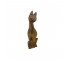 FIGURINE-Wooden Cat Sitting Tall-Head W/RAF Tilt