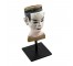 BUST-Asian Man/White Face Brown Cap & Shirt/On Black Metal Stand