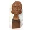 BUST-CLAY/WOMANS FACE/SQ WOOD