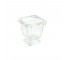 VASE-Thick Clear Glass Square W/Pedestal Base