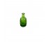 BUD VASE-Trasparent Green Glass/Whiskey Barrel Shap