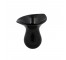 VASE-Black Glass Trumpet Edge Vase