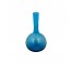VASE-Turquoise Transparent Glass-W/Long Narrow Neck & Round Body