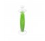 VASE-Tall Green Glass W/White Vertical Stripes