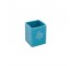 VASE-Blue Square W/Queen Anne's Lace on Front