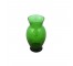 VASE-Transparent Green Glass W/Wide Fluted Top