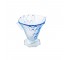 VASE-Translucent Blue Glass Dish W/Tab Side Handles & Pressed Leaves