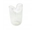 VASE-Clear Glass W/White Squiggles & Pinch @ Top