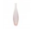 VASE-Tall Pink Frosted Glass W/Waves