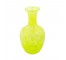 VASE-Translucent Yellow Glass/Full Belly W/Long Neck & Fluted Top