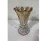 VASE-Clear Glass W/Gold Fluted Edge