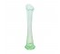 VASE-Clear Green Glass/Narrow W/Ruffle Edged Top