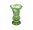 VASE-Green Cut Glass in Urn Shape