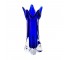 VASE-Navy Glass W/5 Point Flare Up Edge