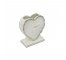 VASE-White Ceramic Heart W/Gold Accents