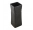 VASE-Tall Square Black Glaze W/Bands at Top