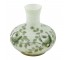 VASE-White Glass W/Green Roses & Vines