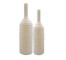 VASE-WHITE BOTTLE-RIDGES-TAPER