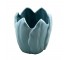 Vase-Blue Tulip Leaf- Ceramic