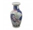 VASE-Oriental Navy Background W/Pink Lily Pad Flowers