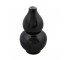 VASE-Black Glazed/Gourd Shaped