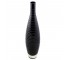 VASE-16H-BLACK GLASS-ENGRAVED