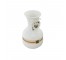 VASE-7"-WHT-CER-W/FLOWER&RIBBO