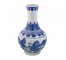 VASE-Tall Oriental Blue & White W/Water Scene