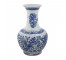 VASE-Tall Oriental Blue & White Floral Pattern